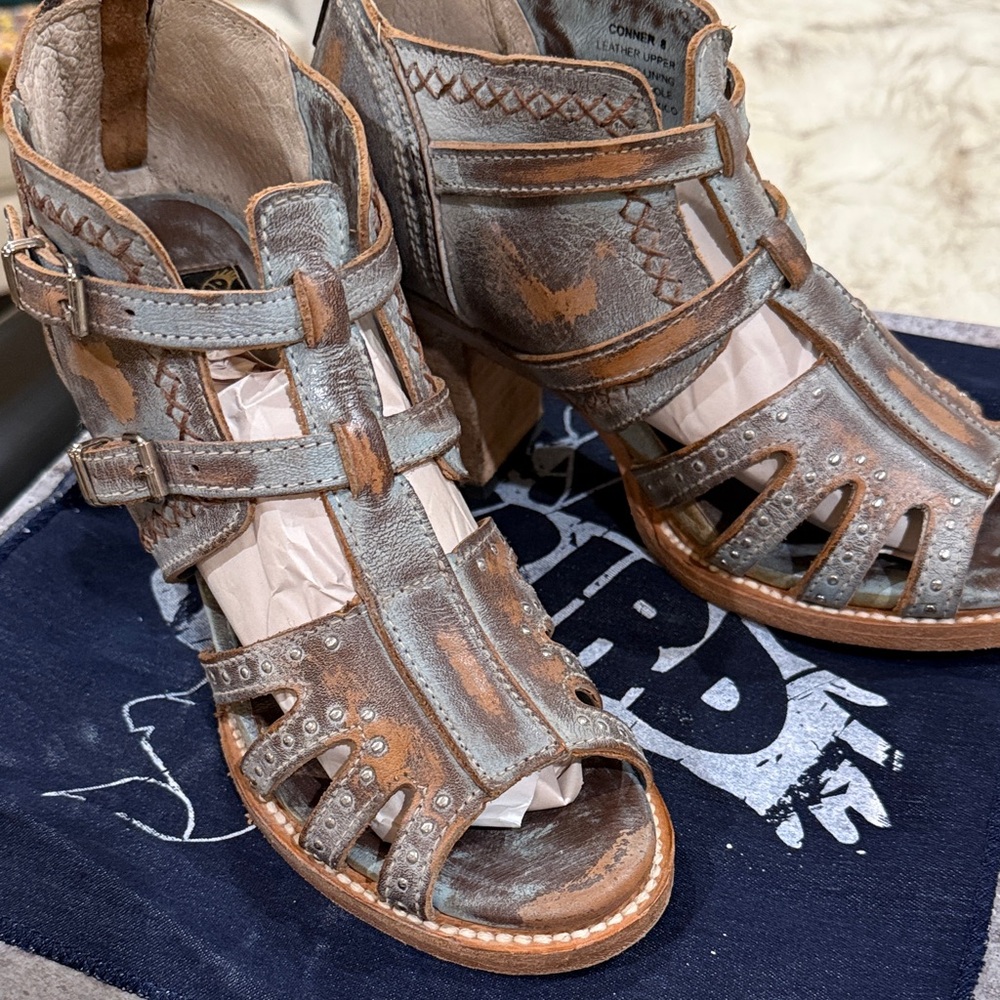 Freebird by Steven Distressed Connor Sandal Heels in ICE